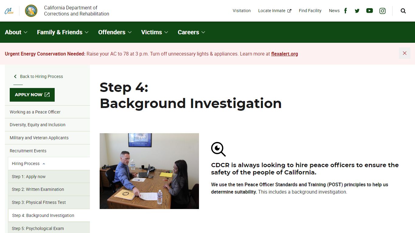 Background Investigation - Peace Officer Careers